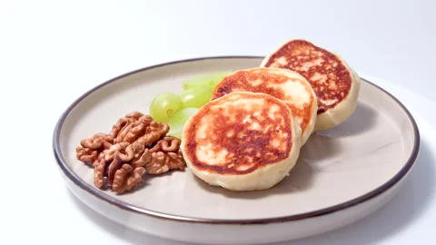Portion Of The Cottage Cheese Pancakes Stock Footage 260068460