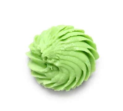 Portion of delicious wasabi paste isolated on white background, closeup Stock Photos