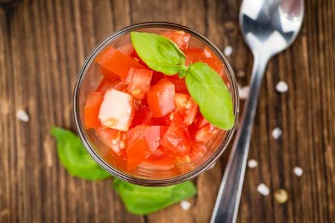 Portion of Diced Tomatoes Stock Photos