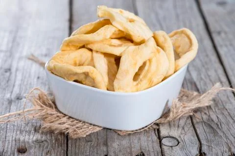 Portion of dried apples Foto stock