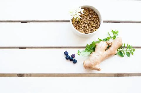 Portion of dried Camomile Stock Photos