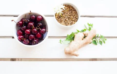Portion of dried Camomile Stock Photos