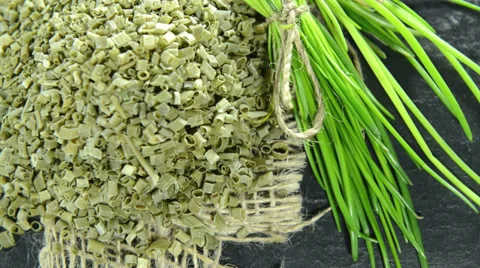 Portion of dried chive (not loopable) Stock Footage 36122149