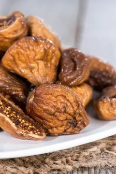 Portion of dried figs Stock Photos