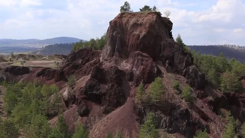 A portion of the Extinct Volcano in Racos Stock Footage 186747898