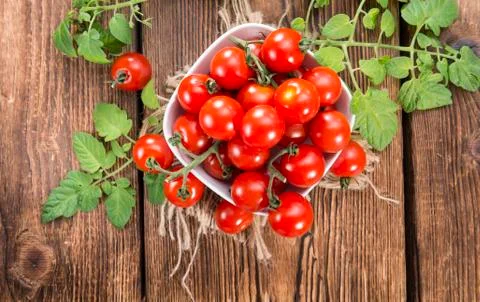 Portion of fresh cherry tomatoes Stock Photos