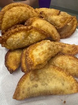 Portion of fried pastel Stock Photos