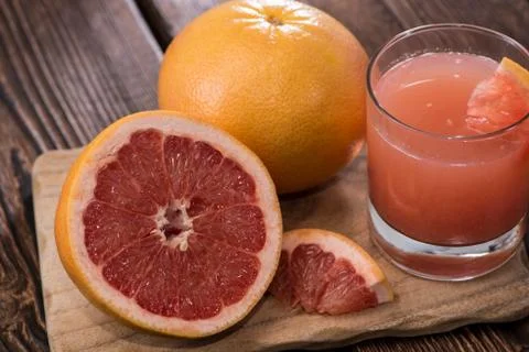 Portion of grapefruit juice Stock Photos