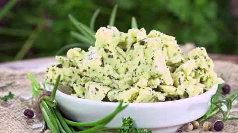 Portion of Herb Butter (loopable) Stock Footage 46730591