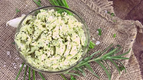 Portion of Herb Butter (not loopable) Stock Footage 46733002