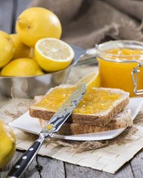 Portion of lemon jam Stock Photos