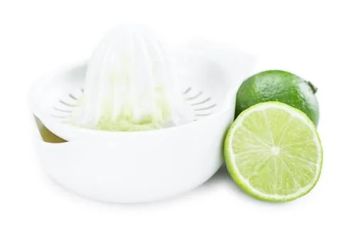 Portion of Lime Juice isolated on white Stock Photos