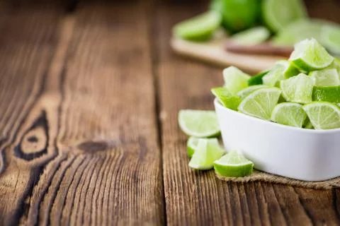 Portion of Lime Slices Stock Photos