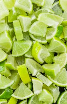 Portion of Lime Slices Stock Photos