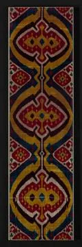Portion of a Loom Length Made 1850 1875 Uzbekistan. The production of silk... Stock Photos
