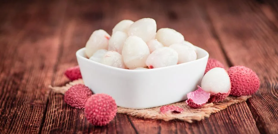 Portion of Lychees Stock Photos