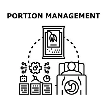 Portion management concept for healthy eating and diet planning Stock Illustration