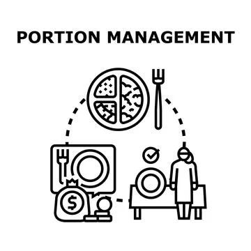 Portion management concept vector illustration planning healthy diet Stock Illustration