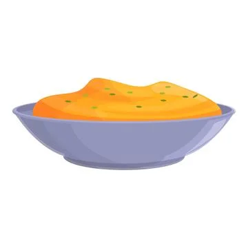 Portion mashed potatoes icon, cartoon style Stock Illustration