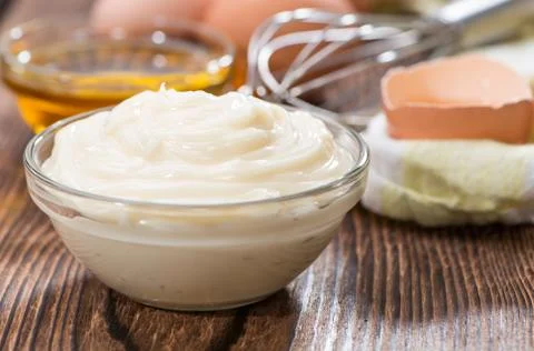 Portion of mayonnaise Stock Photos