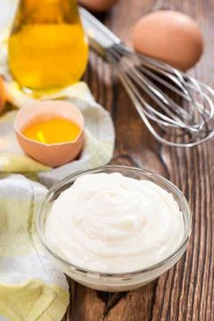 Portion of mayonnaise Stock Photos