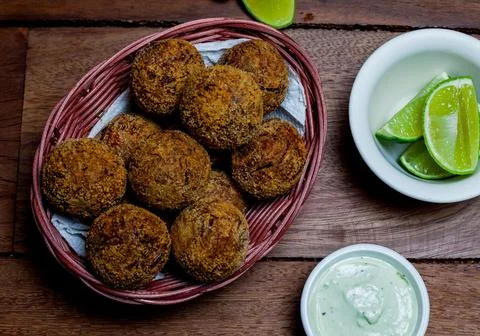 Portion of Meat Croquette Stock Photos