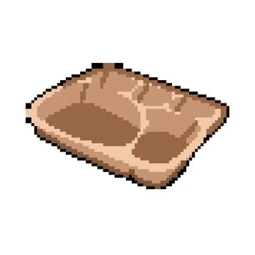Portion multi section meal tray pixel art vector illustration Illustrazione stock