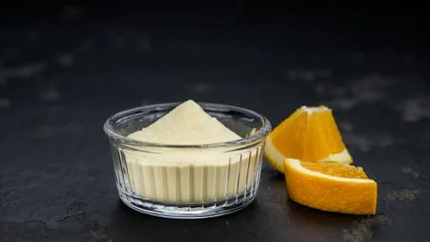Portion of Orange fruit Powder (selective focus) Stock Photos