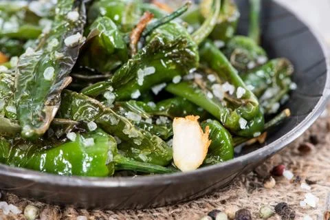 Portion of pimientos Stock Photos