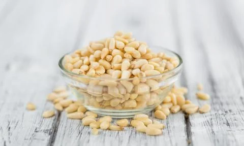 Portion of Pine Nuts Foto stock
