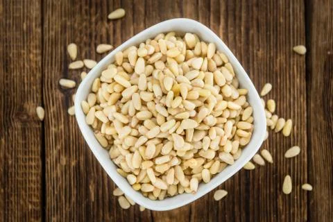 Portion of Pine Nuts Foto stock