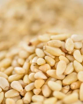Portion of Pine Nuts Foto stock