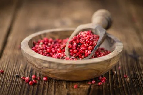 Portion of Pink Peppercorns Stock Photos