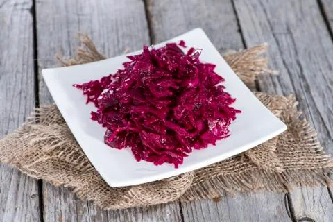 Portion of red coleslaw Stock Photos