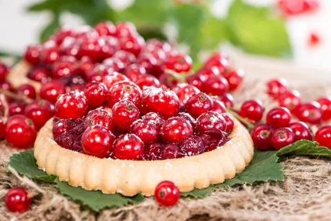 Portion of red currant cupcake Foto stock