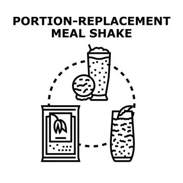 Portion replacement meal shake beverages for diet Stock Illustration