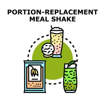Portion replacement meal shake beverages for diet Stock Illustration
