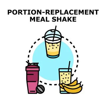 Portion replacement meal shake concept for healthy lifestyle Stock Illustration