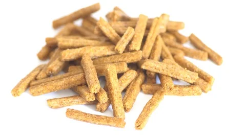 Portion of rotating Bread Chips as seamless loopable 4K UHD footage Video stock 88555814