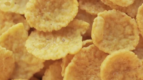 Portion of rotating Cornflakes Stock Footage 101689309