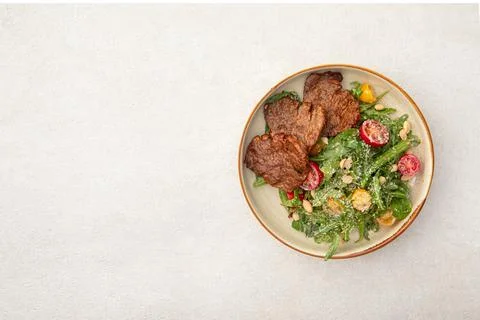 Portion of salad with roast beef Stock Photos