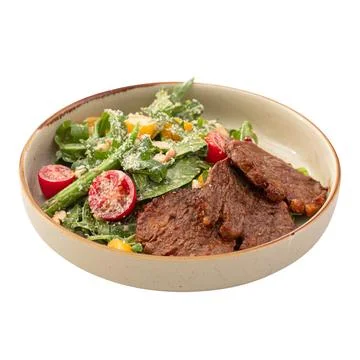 Portion of salad with roast beef Stock Photos