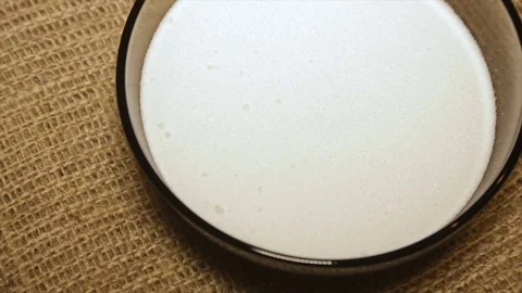 A portion of the salt in a dish, rotating, close-up Stock Footage 72040368