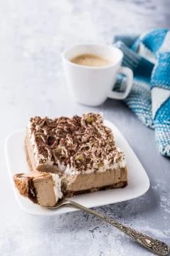 Portion of semifreddo cake Stock Photos