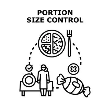 Portion size control for healthy eating concept Stock Illustration