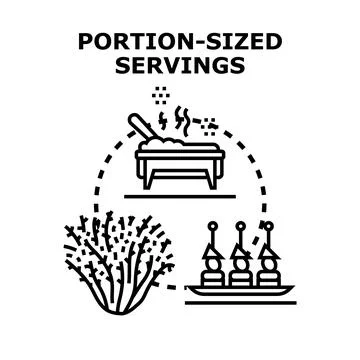 Portion sized servings concept for catering event Stock Illustration