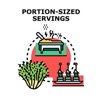 Portion sized servings concept for catering event Stock Illustration