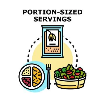 Portion sized servings concept for healthy eating Stock Illustration