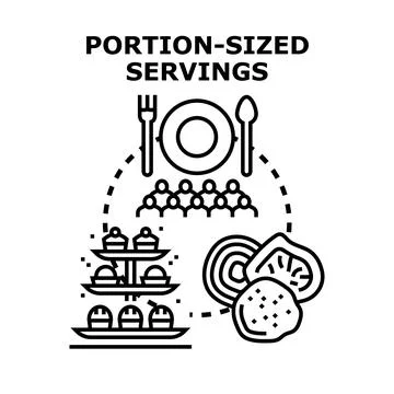 Portion sized servings concept for healthy eating Stock Illustration