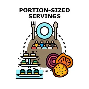 Portion sized servings concept for healthy eating Stock Illustration